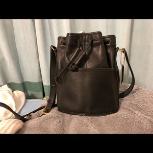 Vintage black Coach bucket bag